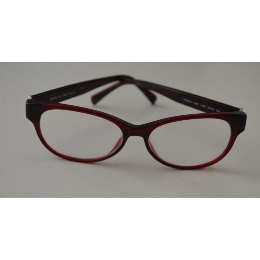 CHANEL 3243 c.539 Tweed Bordeaux Brown Red Eyeglasses Frames Italy 53-16-135